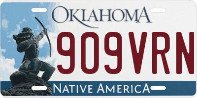 OK license plate 909VRN