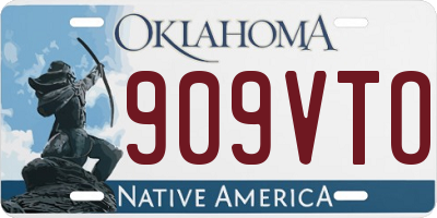 OK license plate 909VTO