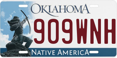 OK license plate 909WNH
