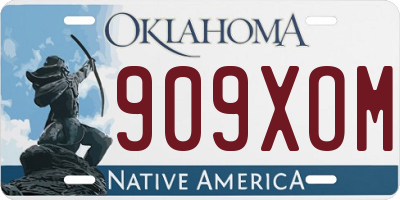 OK license plate 909XOM