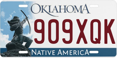 OK license plate 909XQK