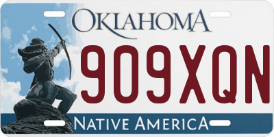 OK license plate 909XQN