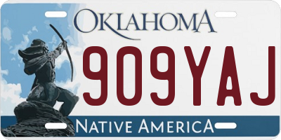 OK license plate 909YAJ