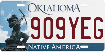 OK license plate 909YEG