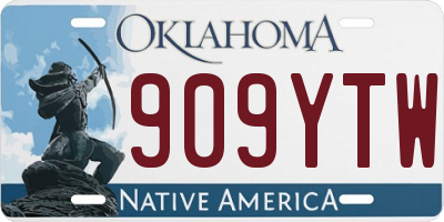 OK license plate 909YTW