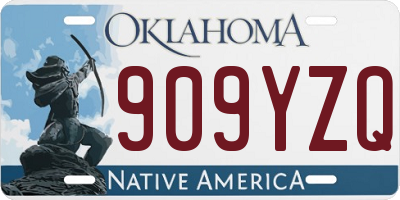 OK license plate 909YZQ