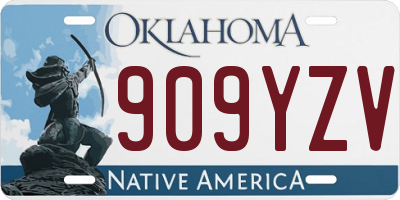 OK license plate 909YZV