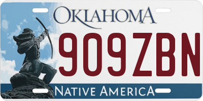 OK license plate 909ZBN