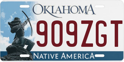 OK license plate 909ZGT