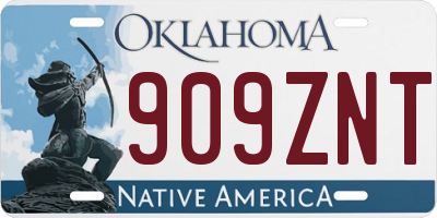 OK license plate 909ZNT