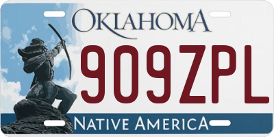 OK license plate 909ZPL