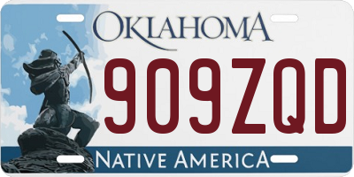 OK license plate 909ZQD