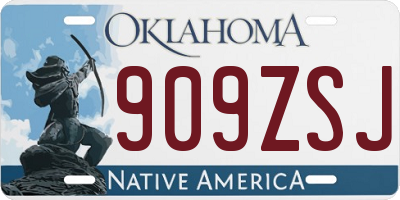 OK license plate 909ZSJ