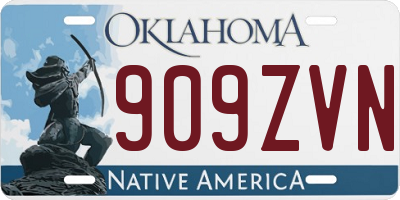 OK license plate 909ZVN