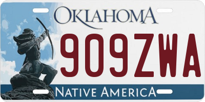 OK license plate 909ZWA