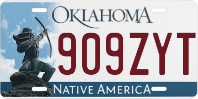 OK license plate 909ZYT