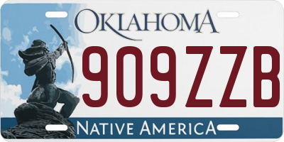 OK license plate 909ZZB