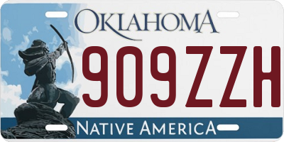 OK license plate 909ZZH