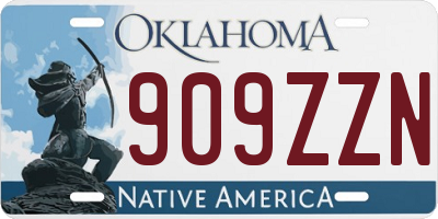 OK license plate 909ZZN