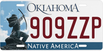 OK license plate 909ZZP
