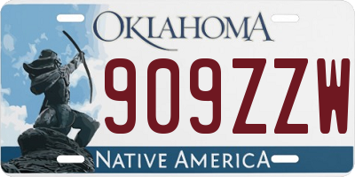 OK license plate 909ZZW