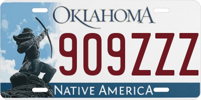 OK license plate 909ZZZ