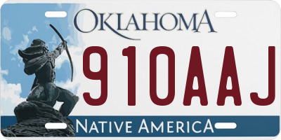 OK license plate 910AAJ