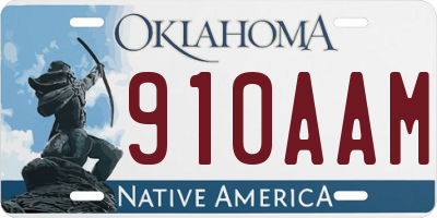 OK license plate 910AAM