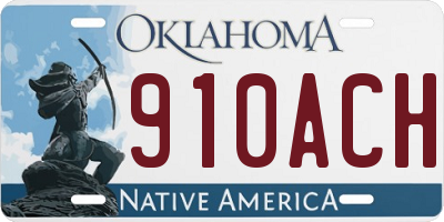 OK license plate 910ACH