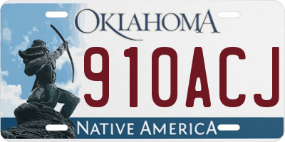 OK license plate 910ACJ