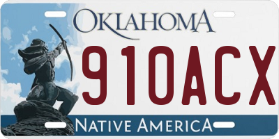 OK license plate 910ACX