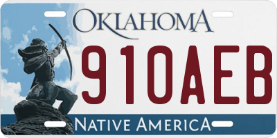 OK license plate 910AEB