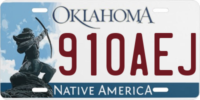 OK license plate 910AEJ