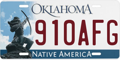 OK license plate 910AFG
