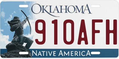 OK license plate 910AFH