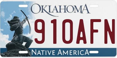 OK license plate 910AFN