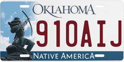 OK license plate 910AIJ