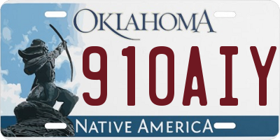 OK license plate 910AIY