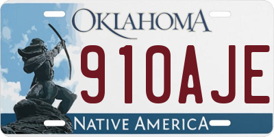 OK license plate 910AJE