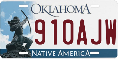 OK license plate 910AJW