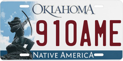 OK license plate 910AME