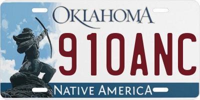 OK license plate 910ANC
