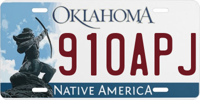 OK license plate 910APJ