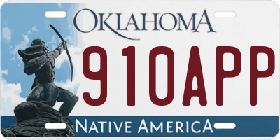 OK license plate 910APP