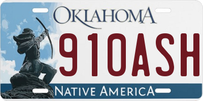 OK license plate 910ASH
