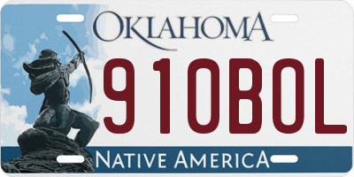 OK license plate 910BOL