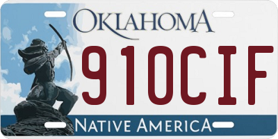 OK license plate 910CIF