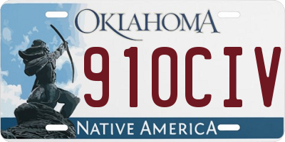 OK license plate 910CIV