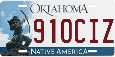OK license plate 910CIZ