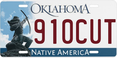 OK license plate 910CUT